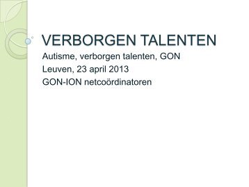 VERBORGEN TALENTEN - CEGO Publishers