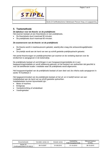 Certificatieschema VP-HS/LS VAKBEKWAAM PERSOON ... - Stipel