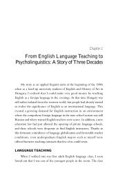 From English Language Teaching to Psycholinguistics: A Story of ...