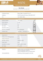 Material Safety Data Sheet Tan Xtend - Black Magic Spray Tanning