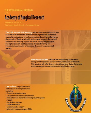 29th Annual ASR Program Guide (2013) - Academy of Surgical ...