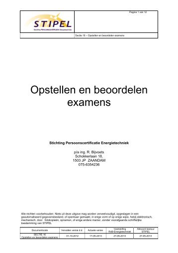 Opstellen en beoordelen examens - Stipel