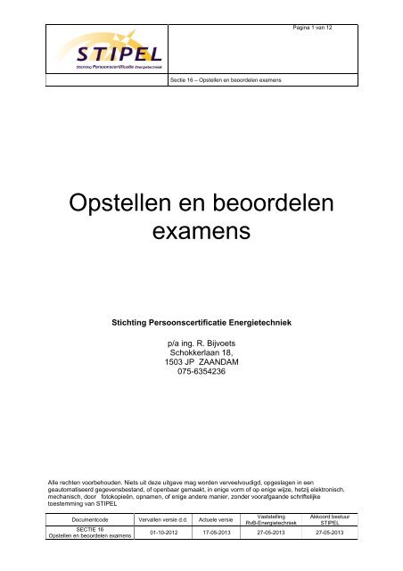 Opstellen en beoordelen examens - Stipel