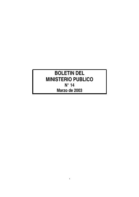 BOLETIN DEL MINISTERIO PUBLICO