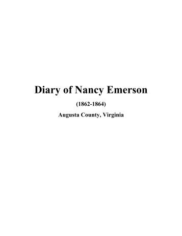 Civil War Diary of Nancy Emerson - Sons of Confederate Veterans