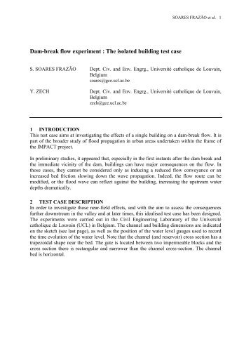 Dam-break flow experiment : The isolated building test case - IMPACT