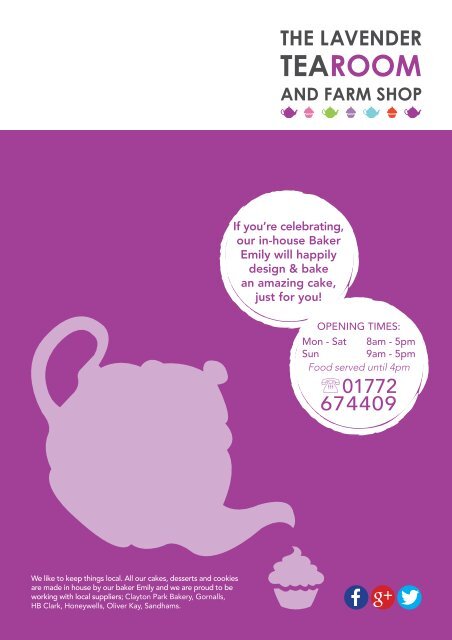 The Lavender Tearoom Menu - Ribby Hall Village