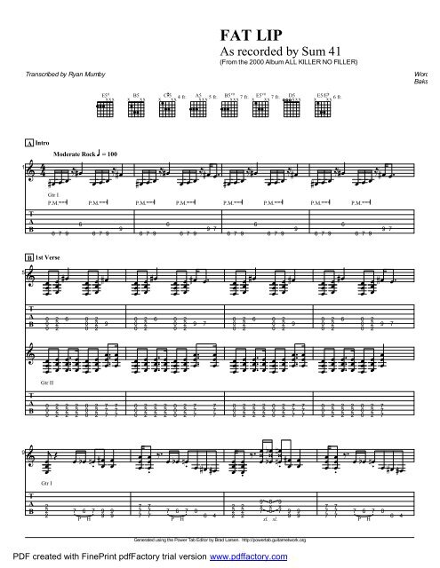 "Fat Lip" (PDF) - Riff-O-Matic