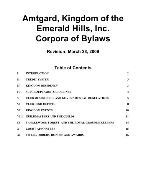 Emerald Hills Corpora - Kingdom of the Emerald Hills