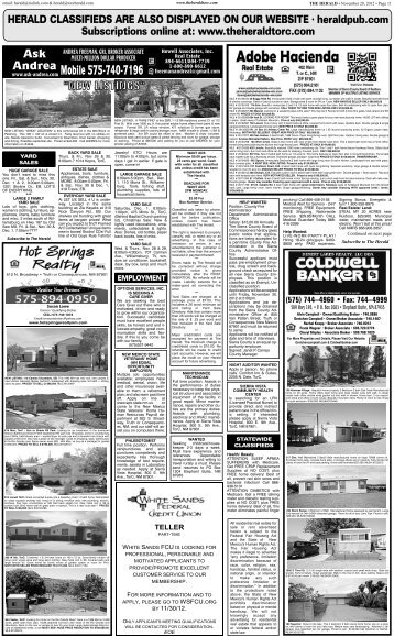 Classifieds - The Herald