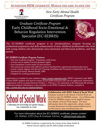 Graduate Certificate Program Early Childhood Socio-Emotional ...
