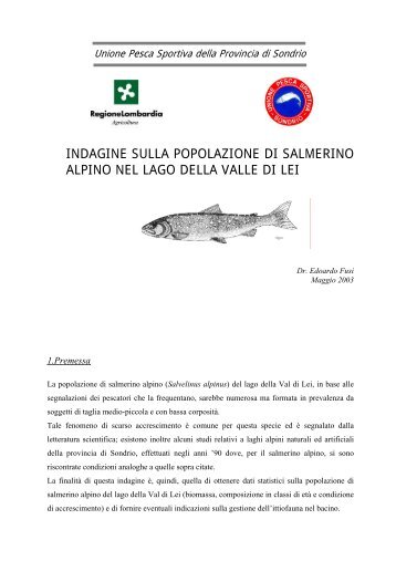 indagine sulla popolazione di salmerino alpino nel lago della valle ...