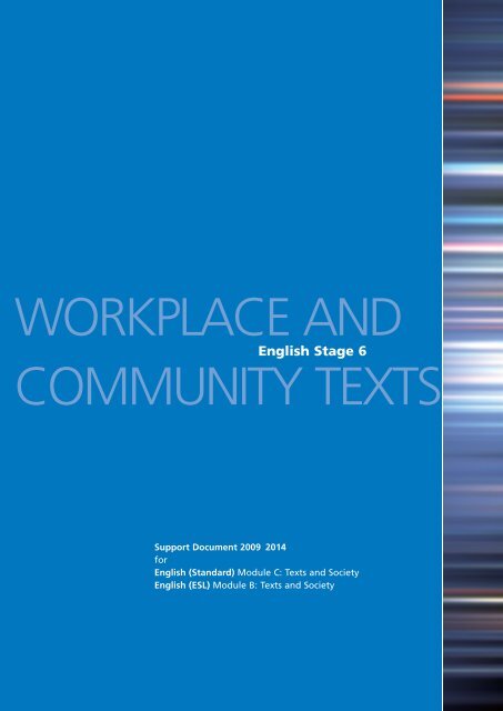 Workplace and Community Texts English Stage 6 - Board of Studies ...