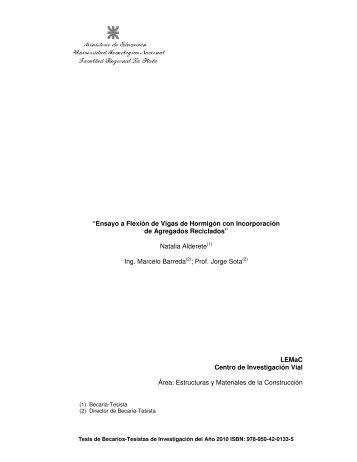 Ensayo a Flexión de Vigas de Hormigón con Incorporación ... - LEMaC