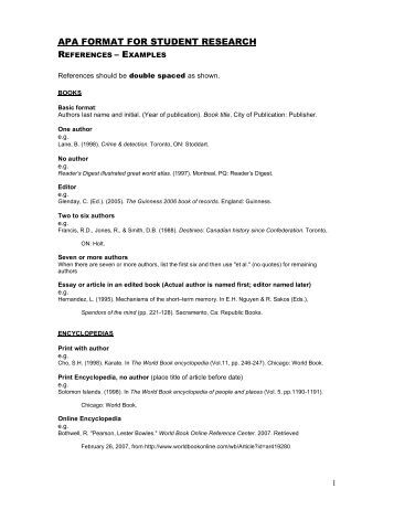 examples of apa style essays