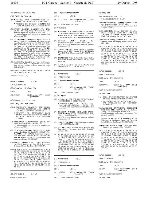 PCT/1998/43 - World Intellectual Property Organization