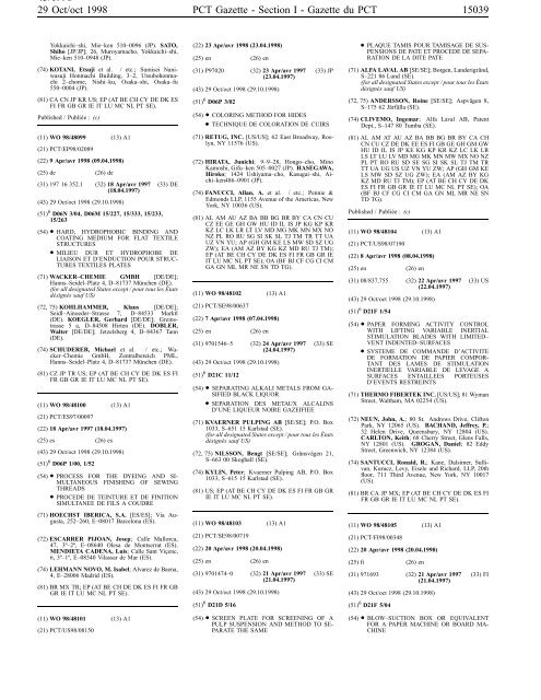 PCT/1998/43 - World Intellectual Property Organization