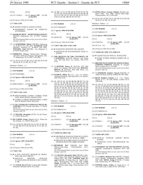 PCT/1998/43 - World Intellectual Property Organization