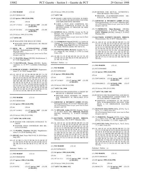 PCT/1998/43 - World Intellectual Property Organization