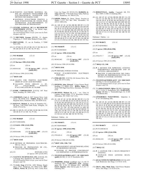 PCT/1998/43 - World Intellectual Property Organization