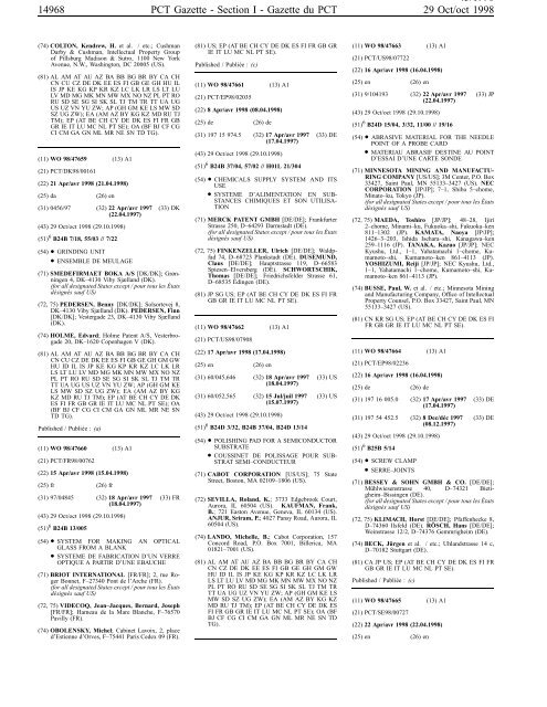 PCT/1998/43 - World Intellectual Property Organization