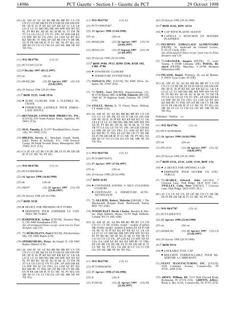 PCT/1998/43 - World Intellectual Property Organization