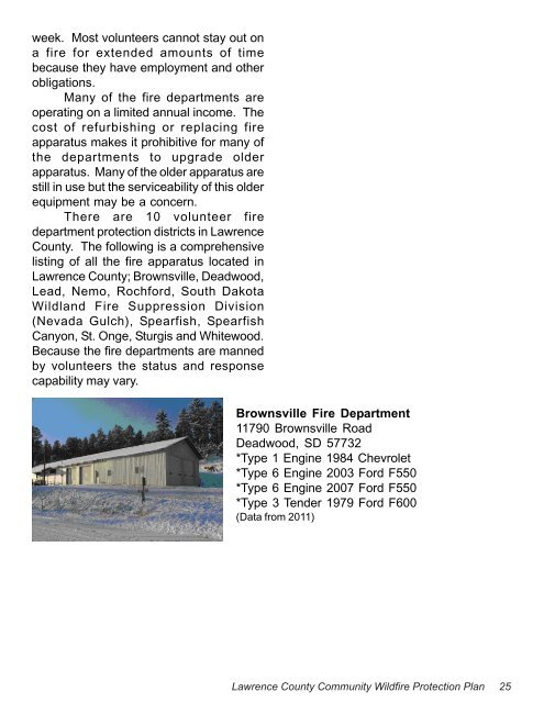 Lawrence County Community Wildfire Protection Plan - Black Hills ...