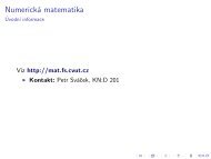 Numerická matematika, poznámky k pÅednáškám 1.