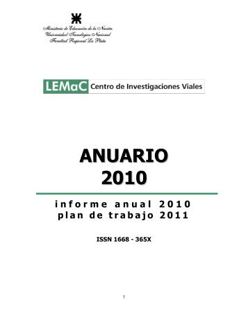 Anuario LEMaC 2010 - Universidad Tecnológica Nacional