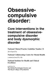 Obsessive-Compulsive Disorder Guideline - National Institute for ...