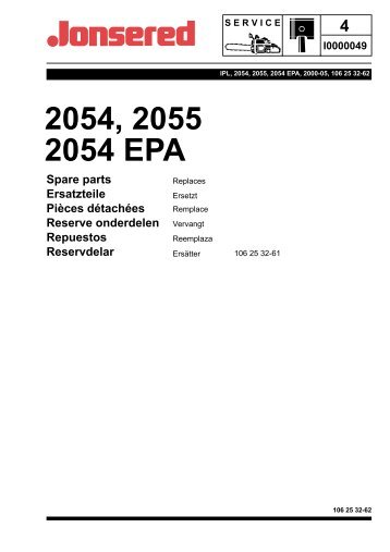Jonsered 2054, 2054 EPA and 2055 Chainsaws 05 - Barrett Small ...