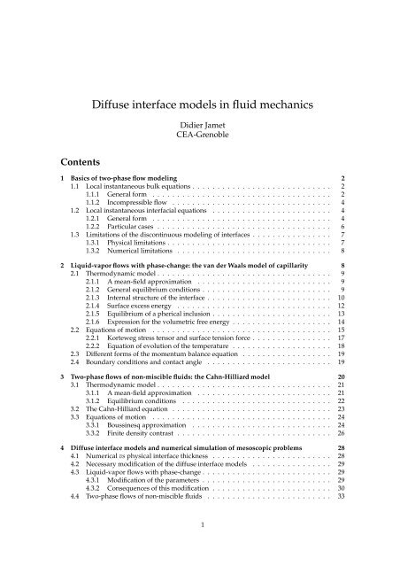 Diffuse interface models in fluid mechanics