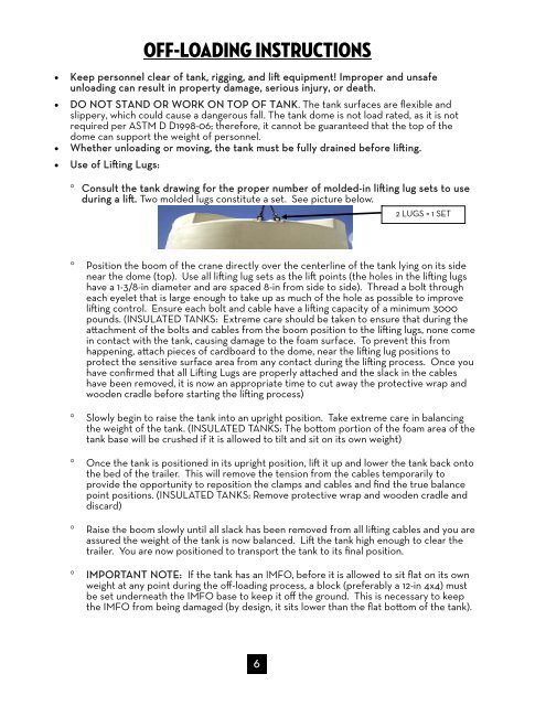 Loading Instructions Off-Loading Instructions - Poly Processing