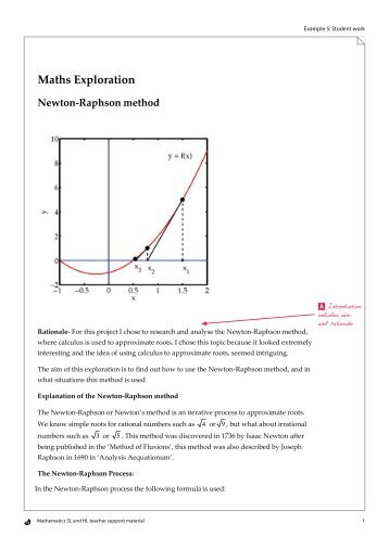 Maths Exploration Newton-Raphson method - debbiebaker