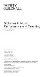 Performance and Teaching - Trinity College London