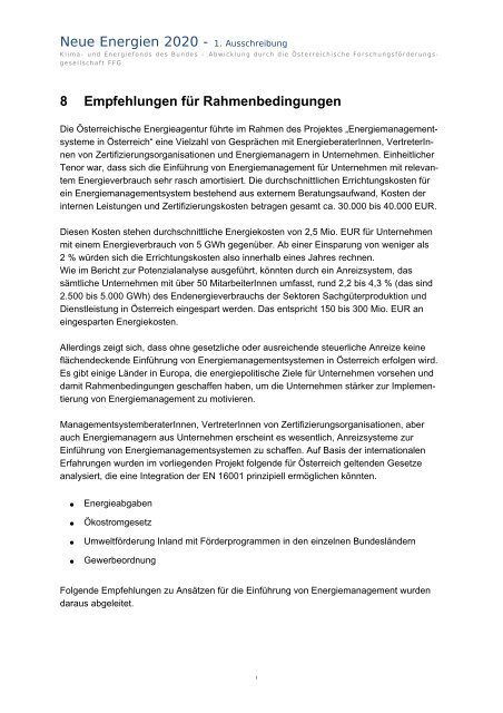 Energiemanagement - Endbericht (pdf) - Österreichische ...