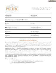 Performance Review Guidelines - University of the Pacific