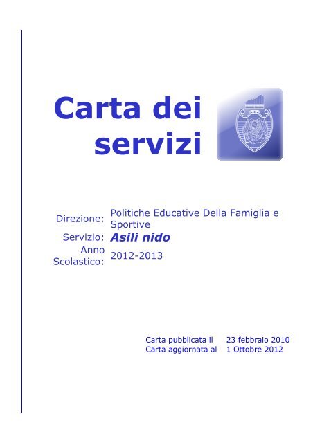 Carta servizi Asili Nido 2012-2013 - Portale Scuole - Comune di ...