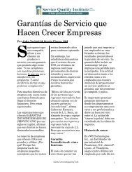 Garantias de Servicio que Hacen Crecer Empresas - Service Quality ...