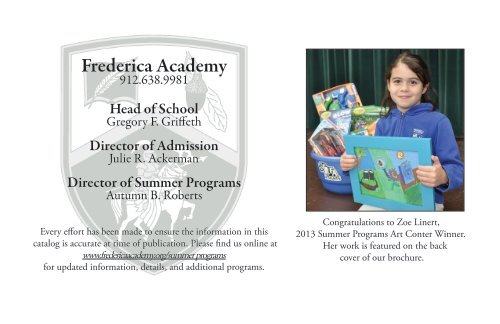 Summer Programs Brochure - Frederica Academy