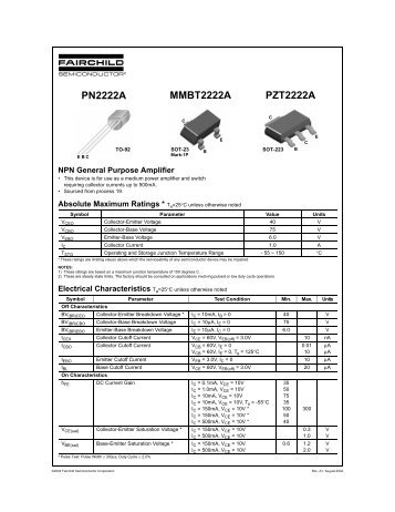 PN2222A MMBT2222A PZT2222A