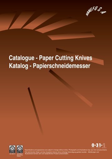 Catalogue - Paper Cutting Knives Katalog - Papierschneidemesser