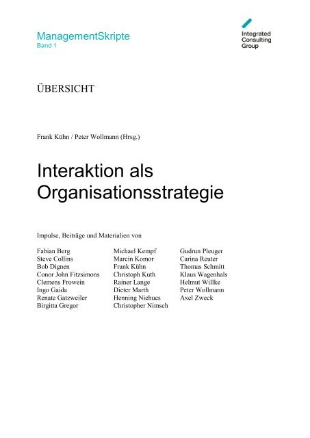 Interaktion als Organisationsstrategie - ICG Integrated Consulting ...