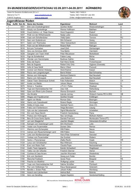sv-bundessiegerzuchtschau 02.09.2011-04.09.2011 nürnberg
