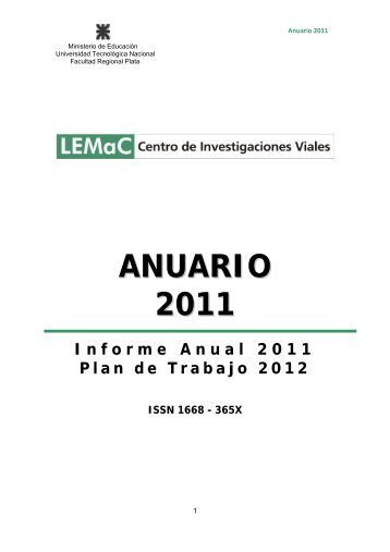 Anuario 2011 - LEMaC - Universidad Tecnológica Nacional