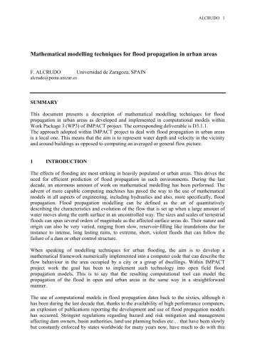 Mathematical modelling techniques for flood propagation ... - IMPACT