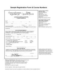 Sample Registration Form & Course Numbers - Center for ...