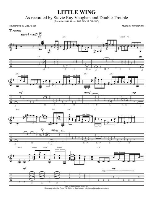 Little Wing" (PDF) - Guitar Alliance