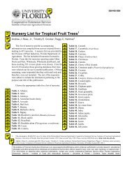 Nursery List for Tropical Fruit Trees - University of Florida