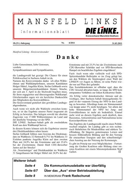 einer Betriebsabteilung im Walzwerk Hettstedt - DIE LINKE ...